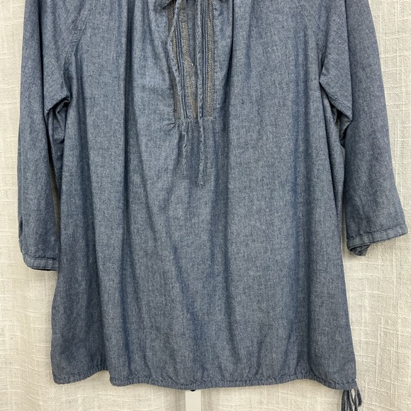 Faded Glory Denim Blue Blouse - Picture 3 of 5